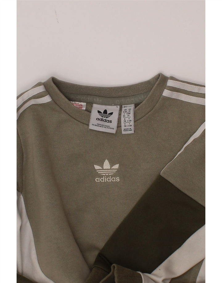 Adidas Meninos Suéter Jumper 2-3 Anos Cinza Colorblock