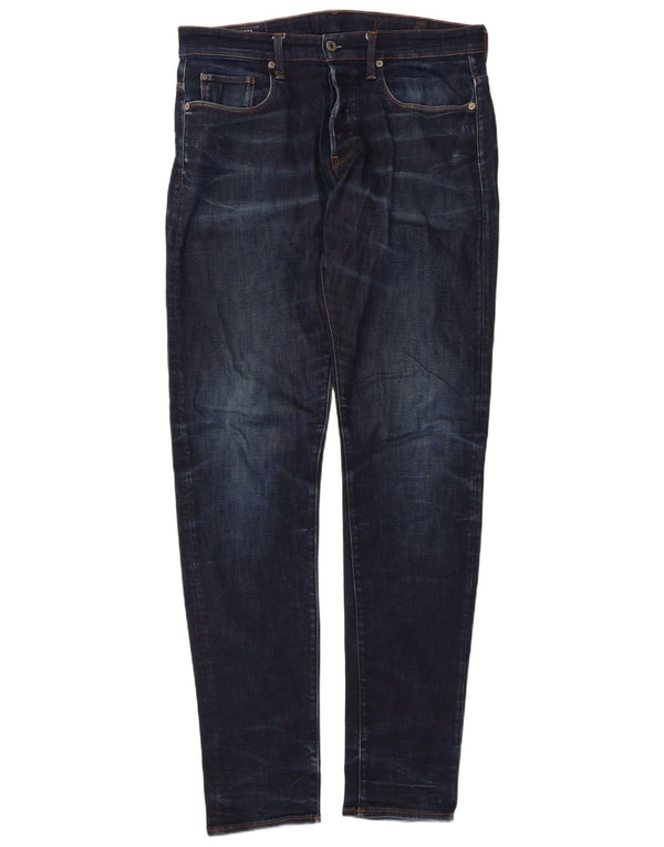 G-Star Masculino 3301 Tapered Jeans W33 L36 Azul Marinho Algodão