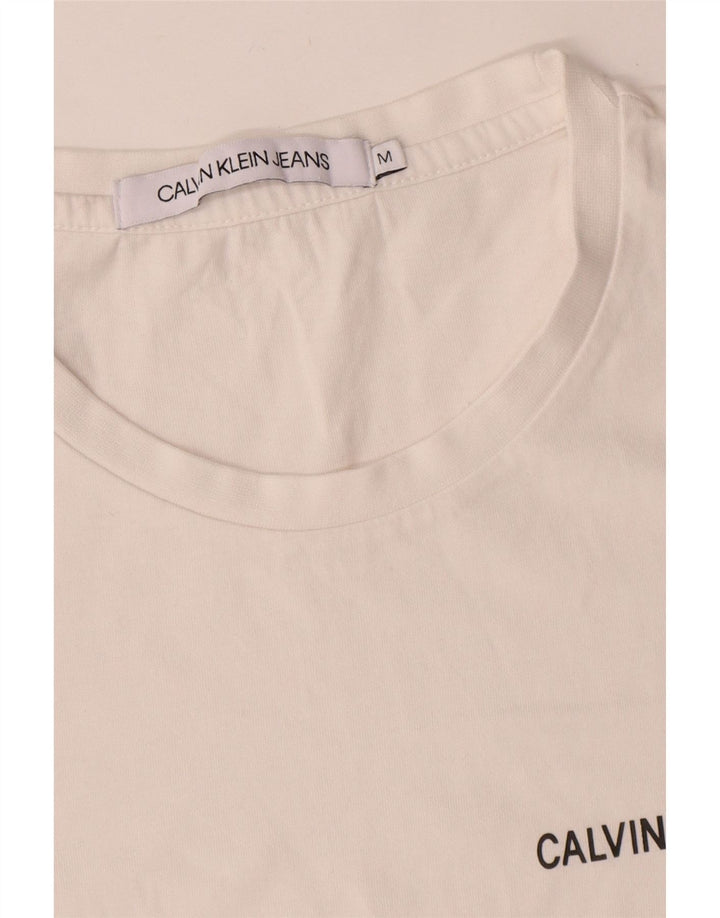 Calvin Klein Jeans Camiseta masculina Top Médio Branco