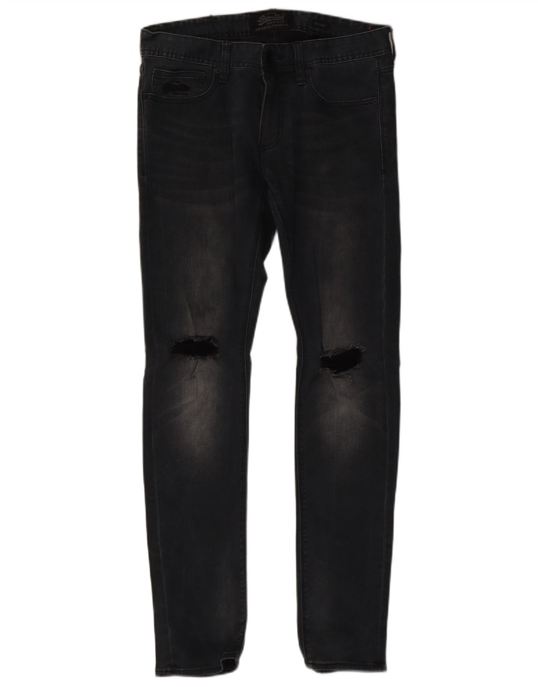Calça jeans skinny masculina SUPERDRY W32 L32 algodão preto