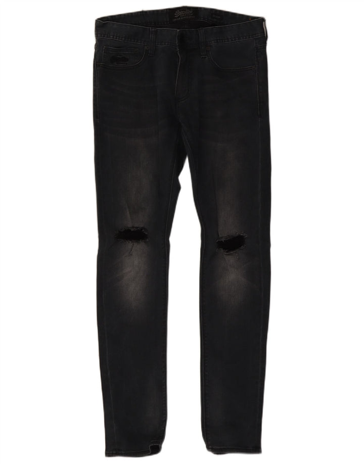 Calça jeans skinny masculina SUPERDRY W32 L32 algodão preto