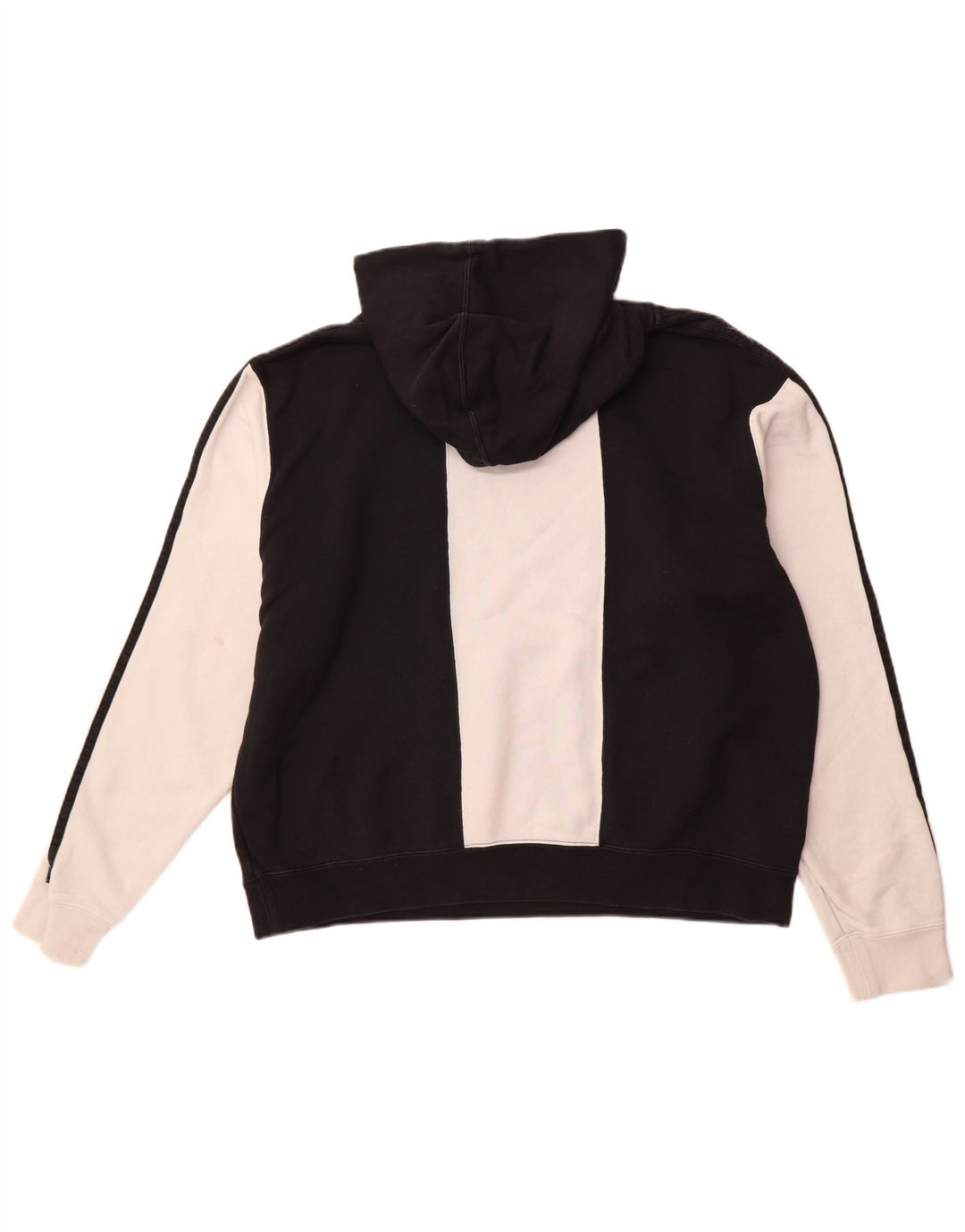 ADIDAS Mens Graphic Hoodie Jumper Grande Algodão Colorblock Preto