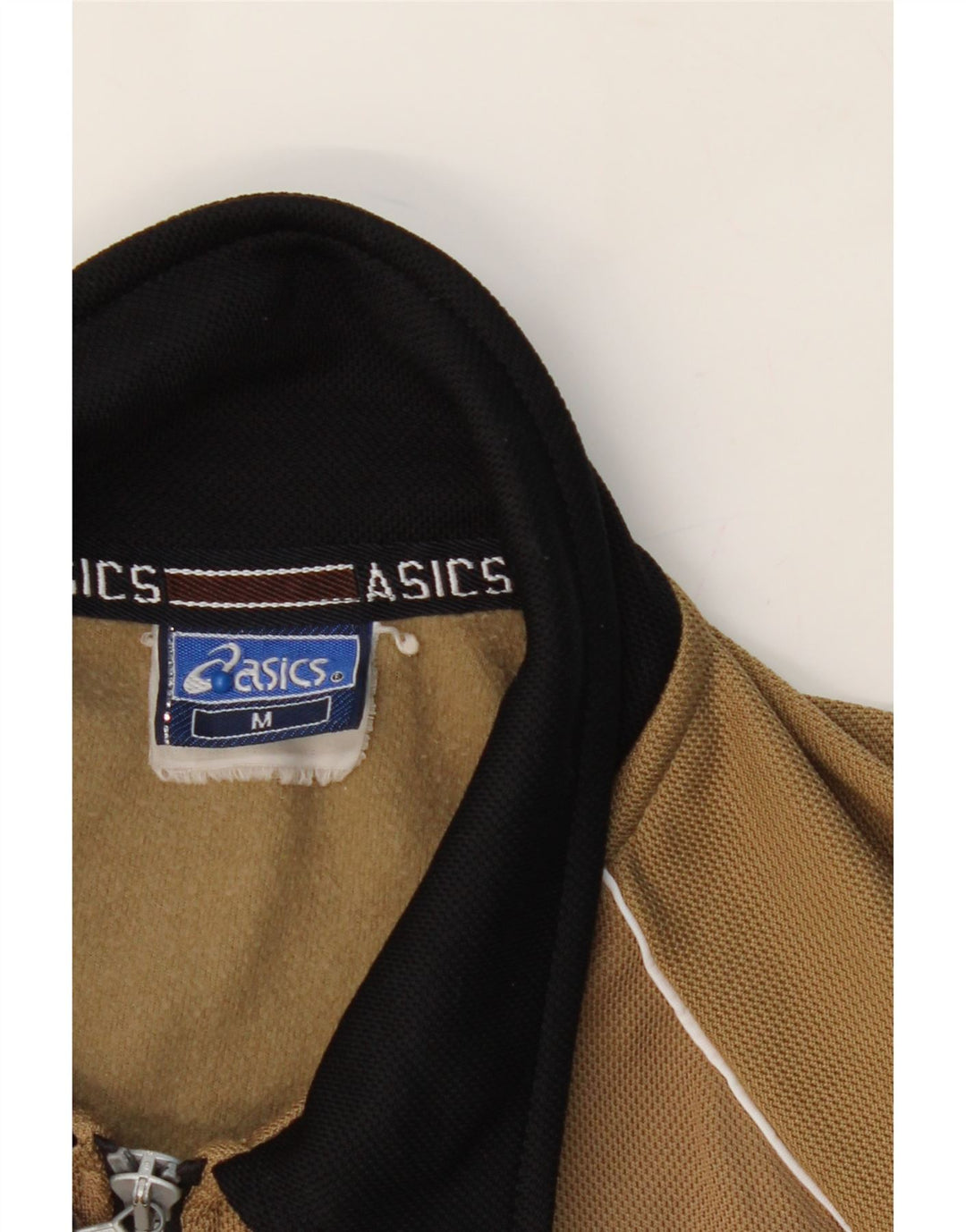 ASICS Mens Graphic Tracksuit Top Jacket Medium Brown Vintage Asics and Second-Hand Asics from Messina Hembry 