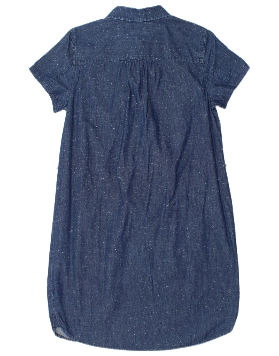 Vestido camisa jeans feminino TOMMY HILFIGER Reino Unido 14 algodão manchado azul médio