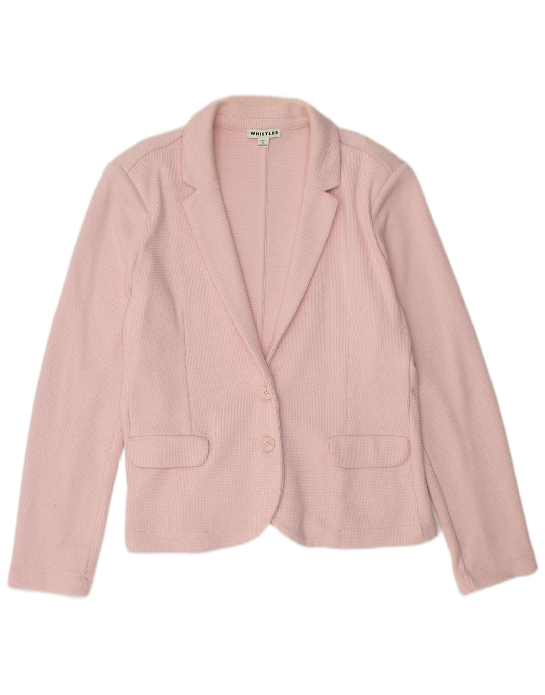 Jaqueta blazer feminina de 2 botões Whistles Reino Unido 16 grande algodão rosa