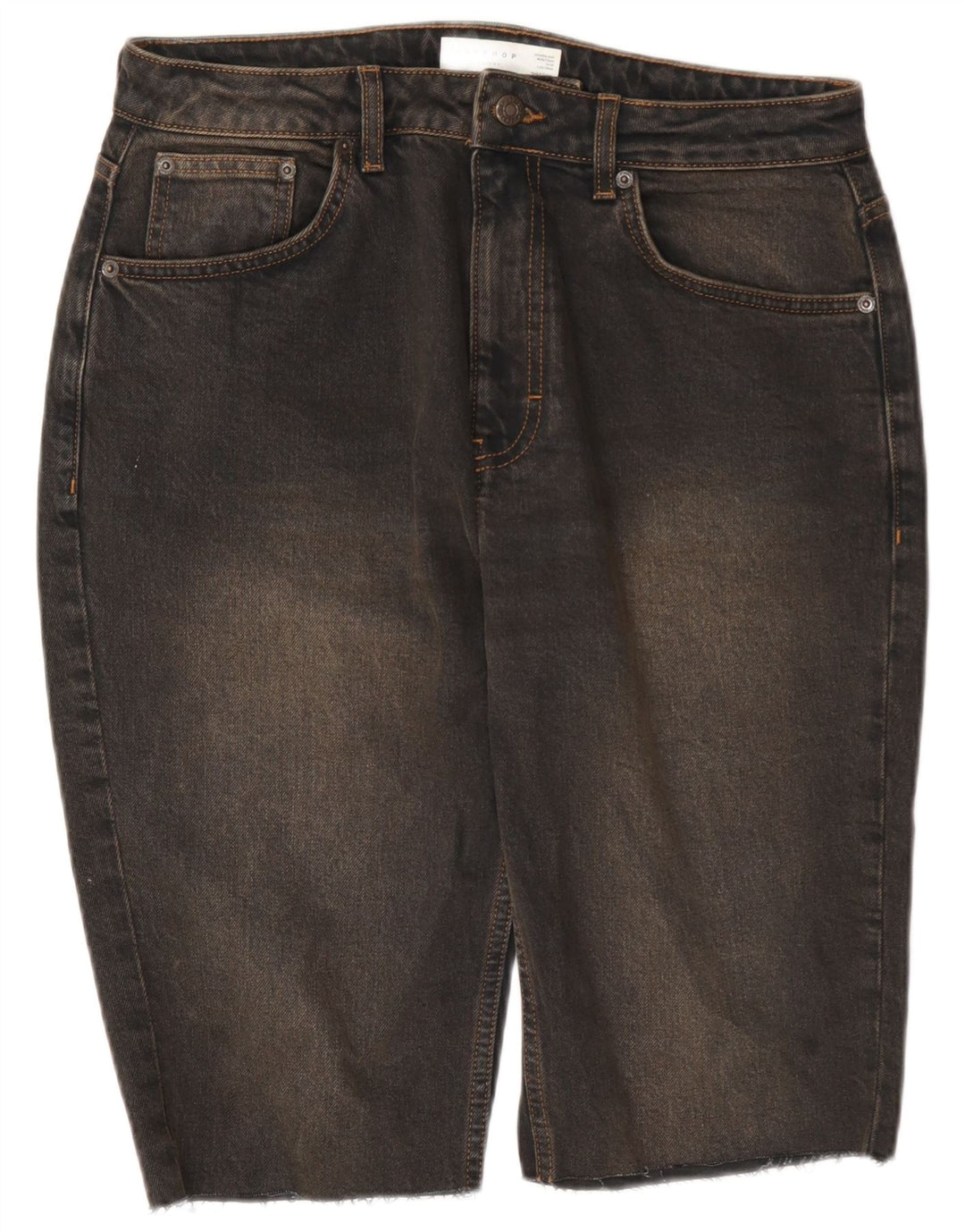 Shorts jeans feminino Topshop W30 algodão preto médio