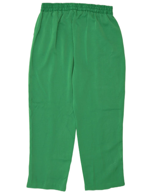 Zara Calça feminina reta cortada XL W32 L27 poliéster verde