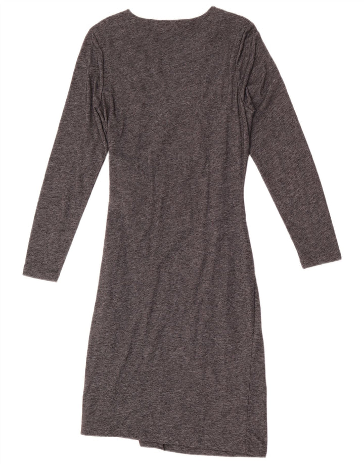 Vestido feminino Whistles de manga comprida com bainha UK 12 cinza médio manchado