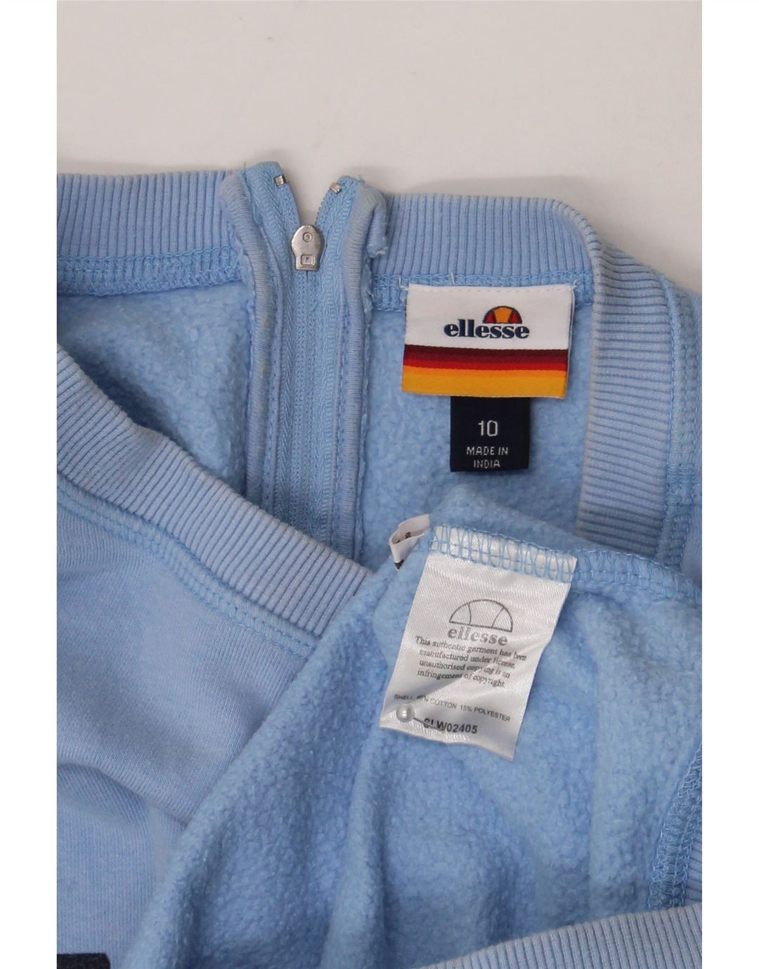 Ellesse moletom feminino grande com estampa gráfica UK 10 algodão azul pequeno