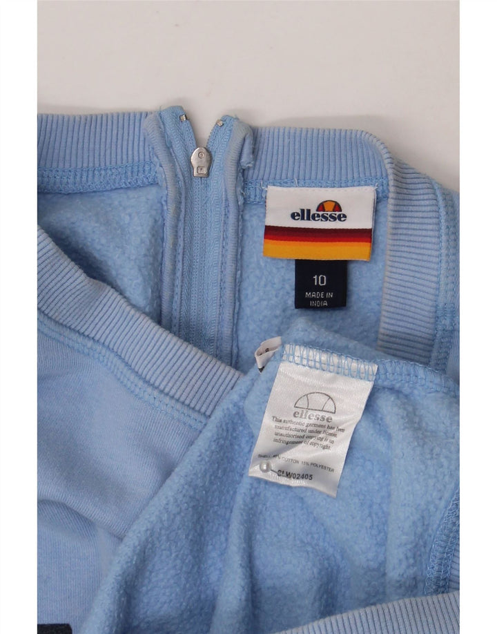 Ellesse moletom feminino grande com estampa gráfica UK 10 algodão azul pequeno