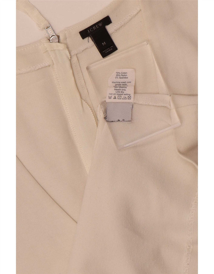 Blusa feminina sem mangas J. Crew Top Reino Unido 12 algodão branco médio