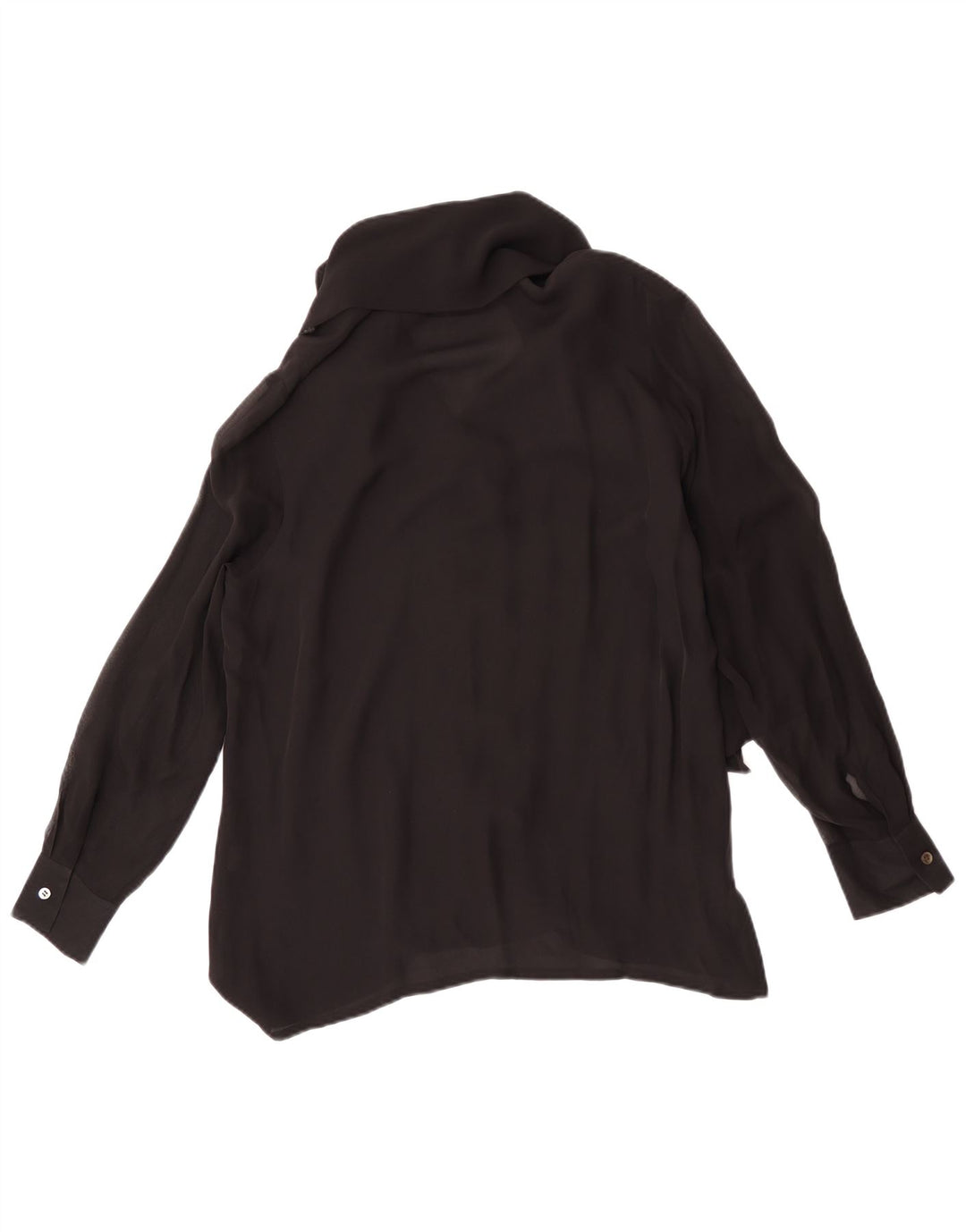 Blunauta blusa feminina com gravata frontal IT 44 seda preta média