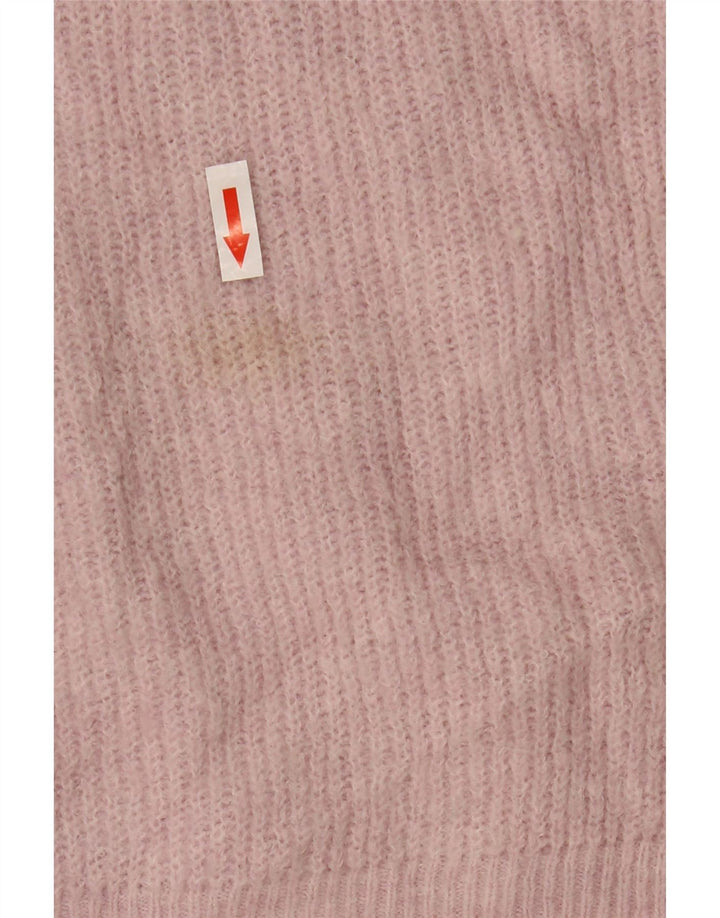 Suéter feminino de grandes dimensões com capuz e material branco Reino Unido 22 3XL poliéster rosa