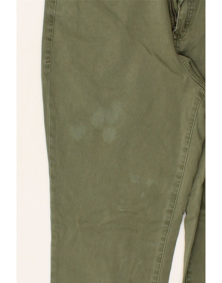 EDDIE BAUER Womens Slim Casual Trousers W34 L27  Green Cotton Vintage Eddie Bauer and Second-Hand Eddie Bauer from Messina Hembry 