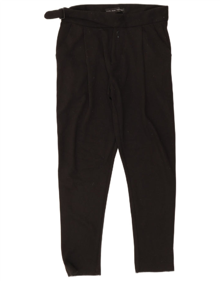 Calça masculina Zara Tapered Suit médio W31 L27 poliéster preto