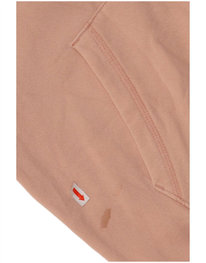 CHAMPION Suéter feminino com capuz gráfico Reino Unido 16 grande algodão rosa