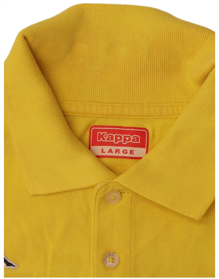Camisa pólo gráfica masculina Kappa grande amarelo