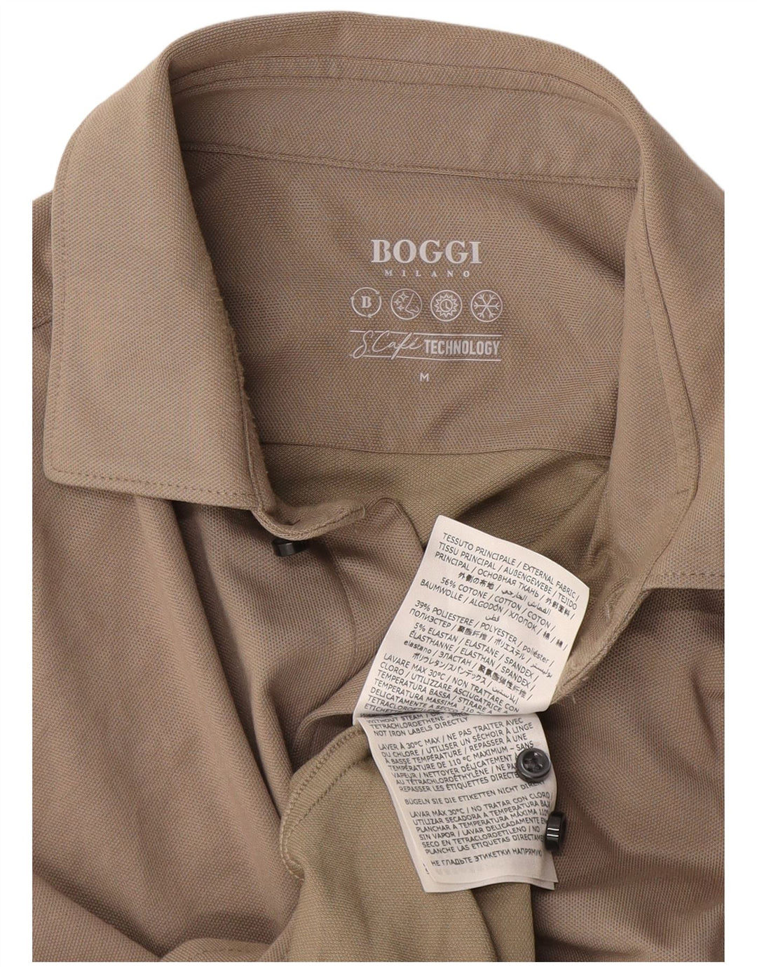 Camisa masculina Boggi algodão cinza médio