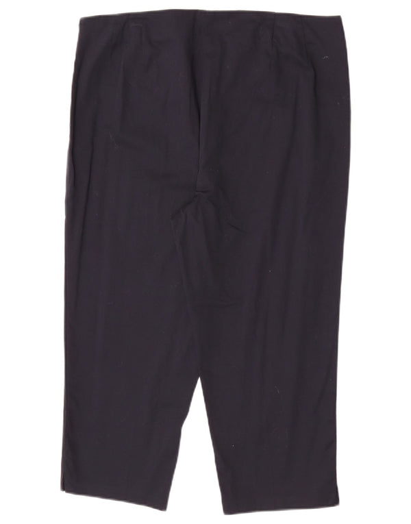 Calça capri feminina Marks & Spencer Reino Unido 14 grande W32 L20 algodão azul marinho