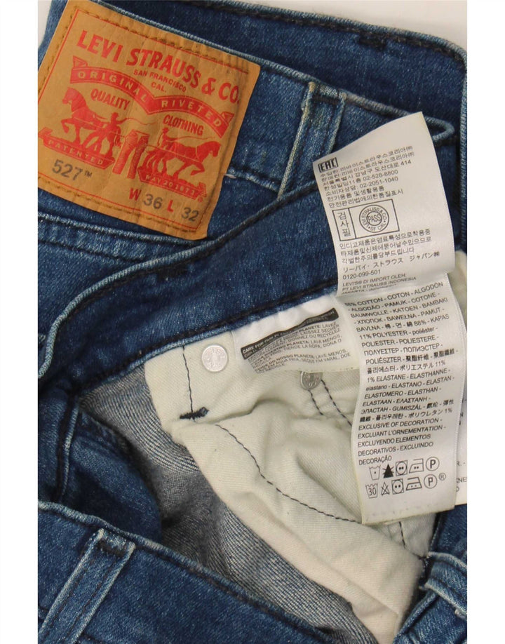 Levi's Mens 527 Bootcut Jeans W36 L32 Azul Algodão
