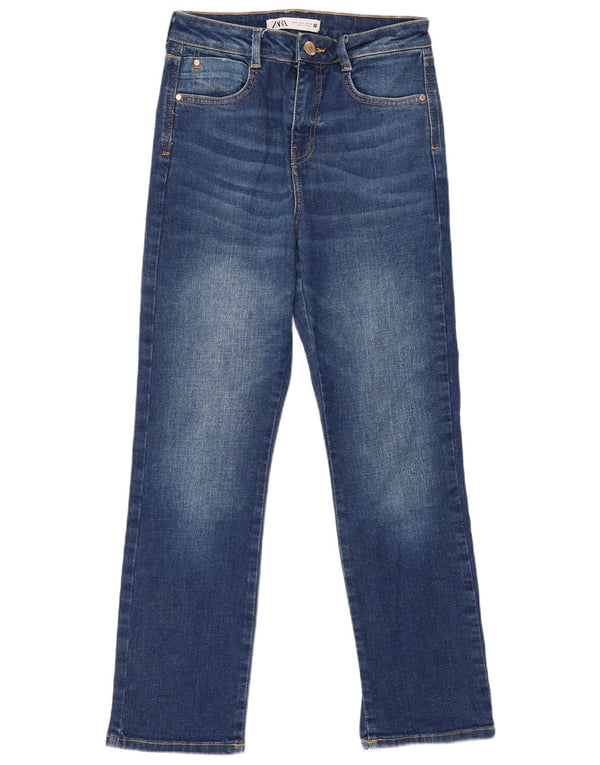 Calça jeans reta feminina Zara EU 36 XS W26 L26 azul algodão