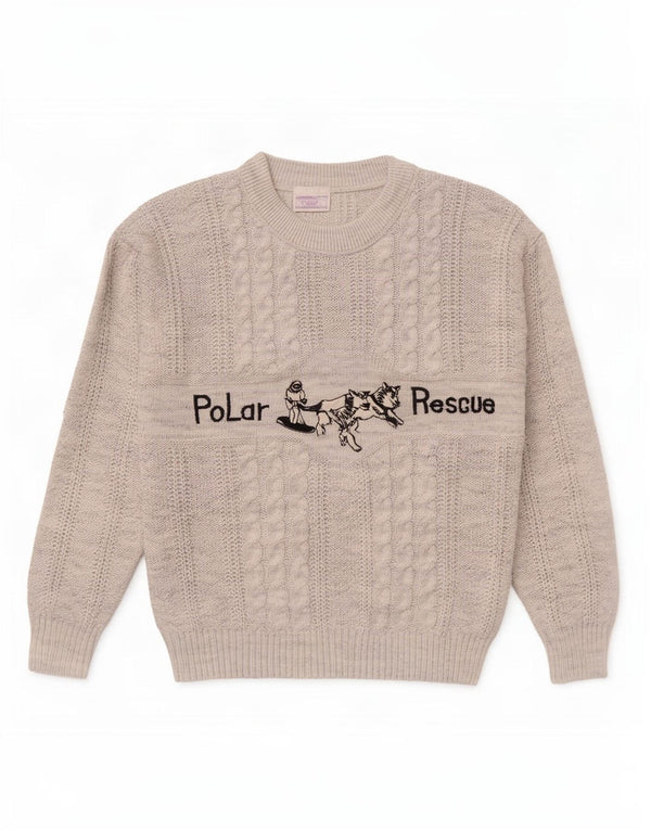 Suéter masculino vintage com gola redonda e acrílico manchado cinza médio