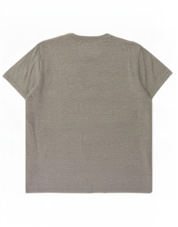 Camiseta masculina Tommy Hilfiger Top cinza médio algodão manchado