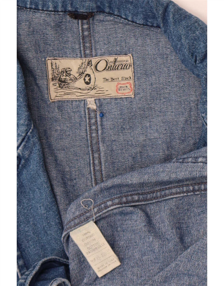 Jaqueta blazer jeans masculina de 2 botões Ontario UK 42 XL algodão azul