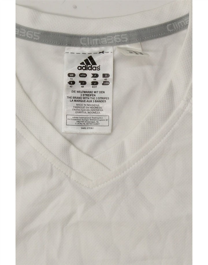 ADIDAS Womens Clima 365 T-Shirt Top UK 16 Large White Colourblock