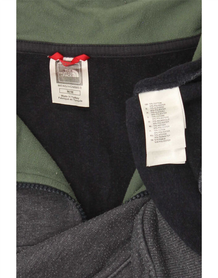 Moletom masculino The North Face com zíper e gola em algodão cinza médio