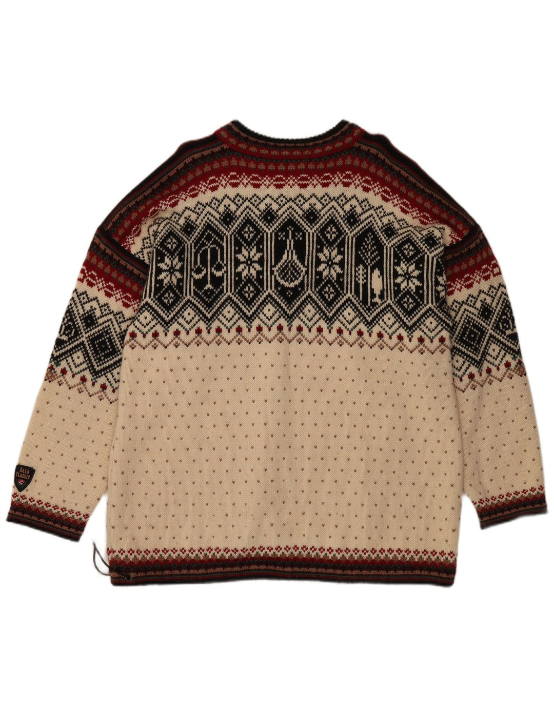 Suéter masculino DALE OF NORWAY com zíper e gola XL Off White Fair Isle