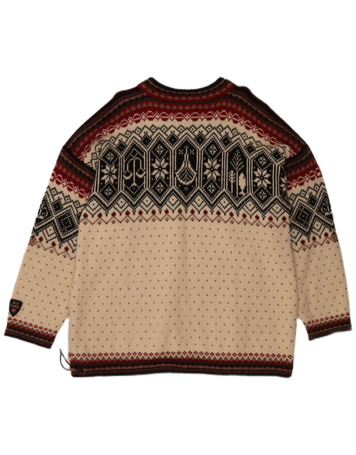 Suéter masculino DALE OF NORWAY com zíper e gola XL Off White Fair Isle