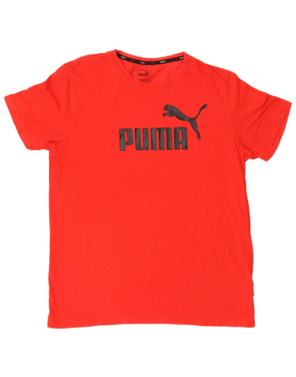 Puma Mens Graphic T-Shirt Top Large Red Cotton