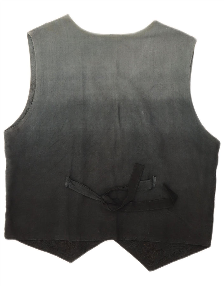 Colete feminino VINTAGE UK 16 grande preto floral