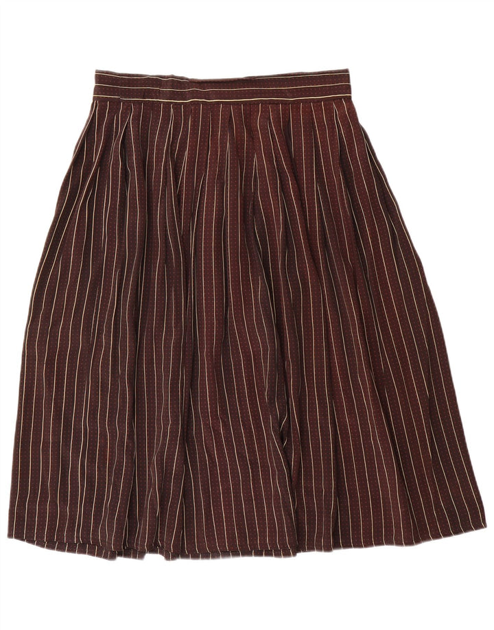 Saia feminina vintage linha A W28 listrada marrom médio