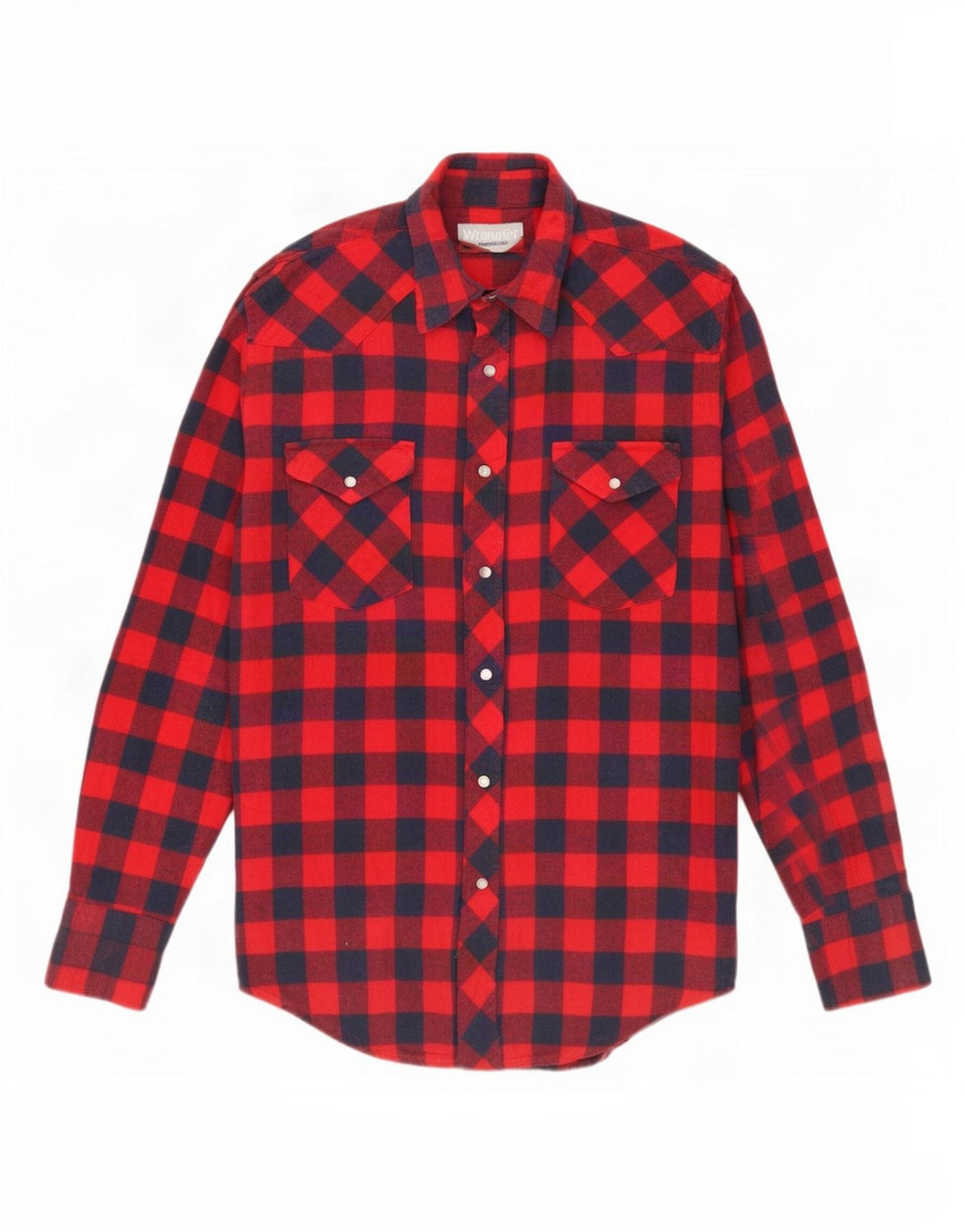 Camisa Wrangler masculina de flanela média vermelha algodão guingão