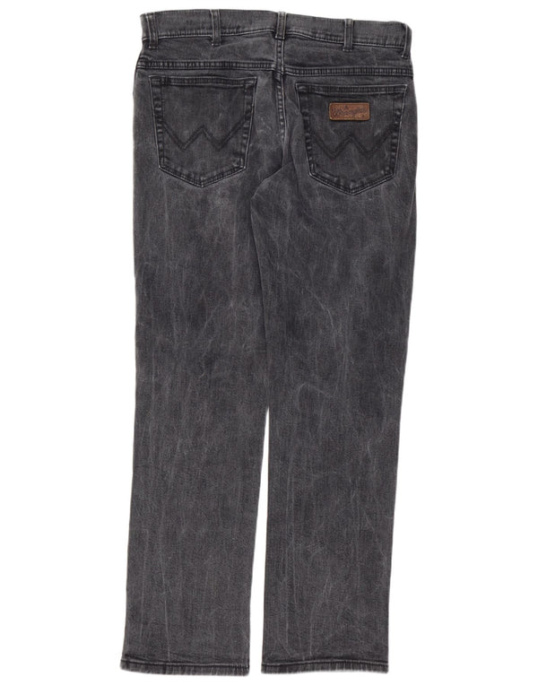 Wrangler Masculino Texas Stretch Straight Jeans W34 L32 Algodão Cinza