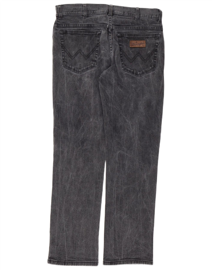 Wrangler Masculino Texas Stretch Straight Jeans W34 L32 Algodão Cinza