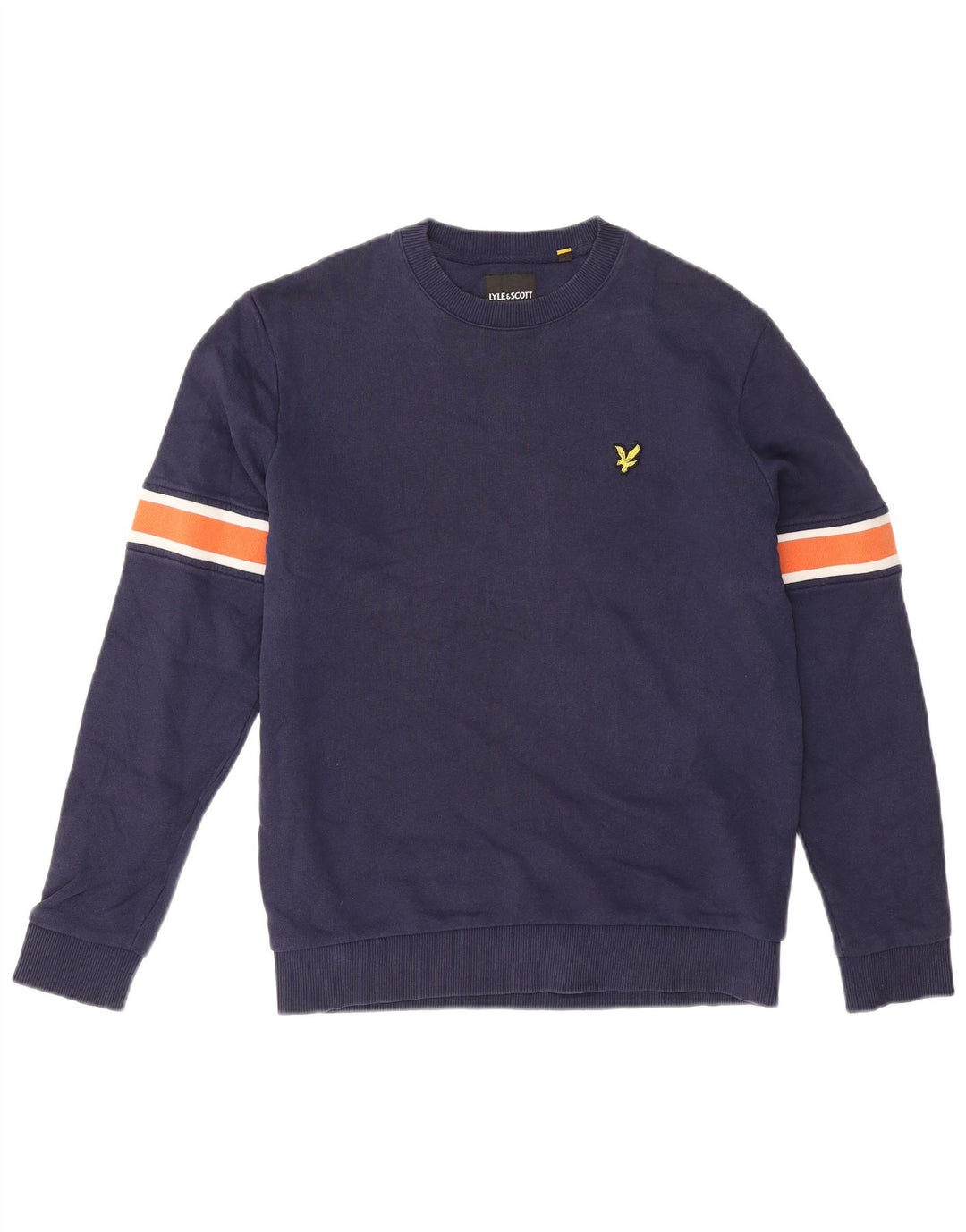 Lyle & Scott moletom masculino jumper pequeno azul marinho algodão colorblock