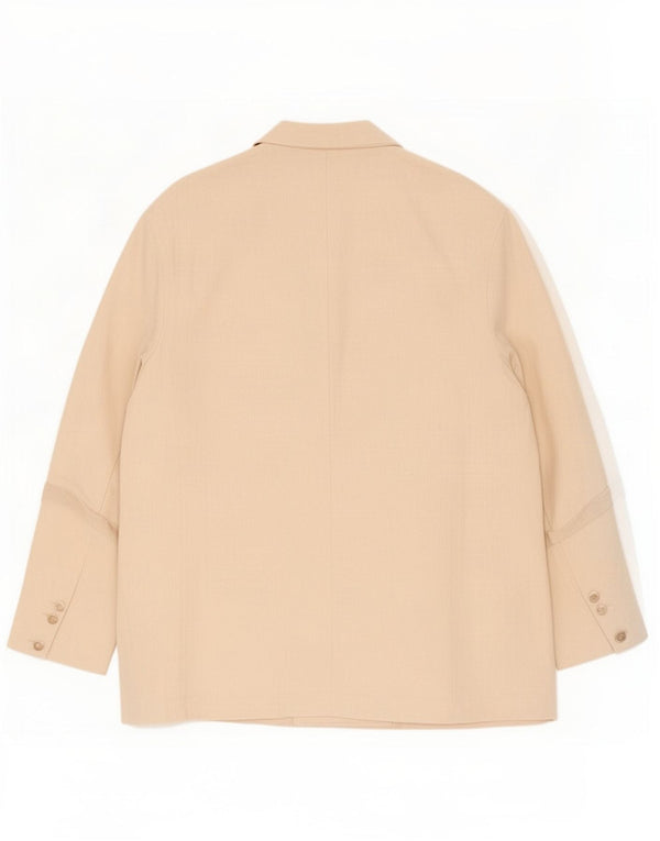 Jaqueta blazer feminina Zara manga 3/4 grande Reino Unido 16 grande bege