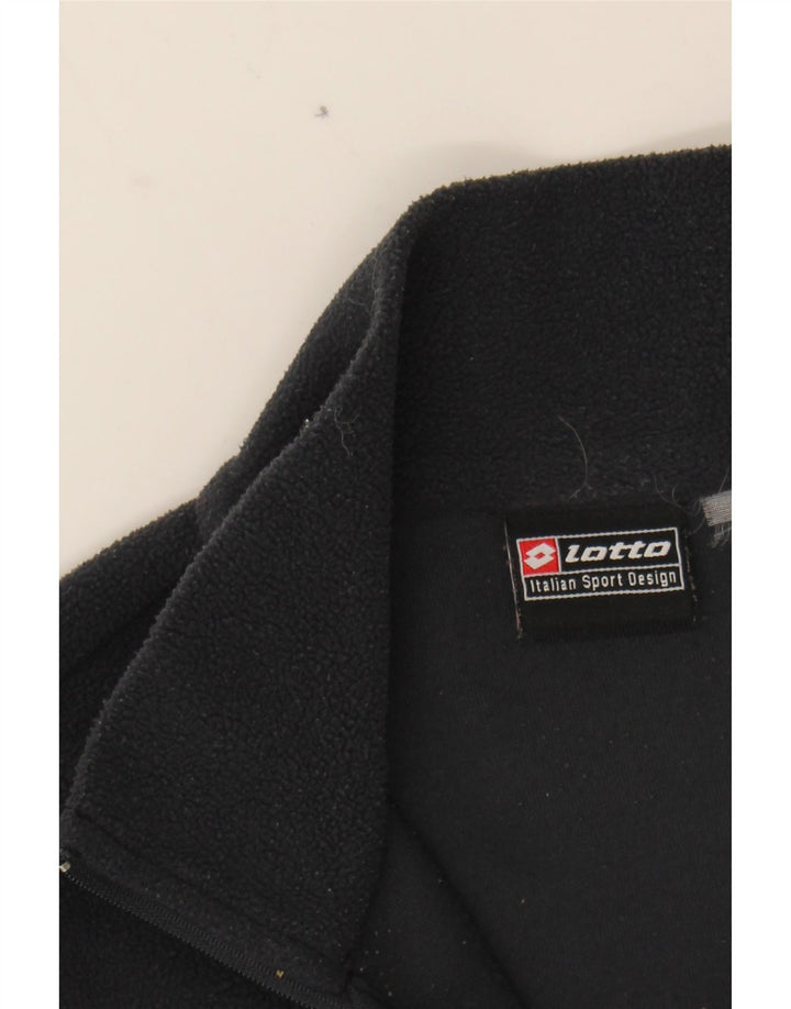 LOTTO Womens Zip Neck Fleece Jumper UK 12 Medium Grey Vintage Lotto and Second-Hand Lotto from Messina Hembry 