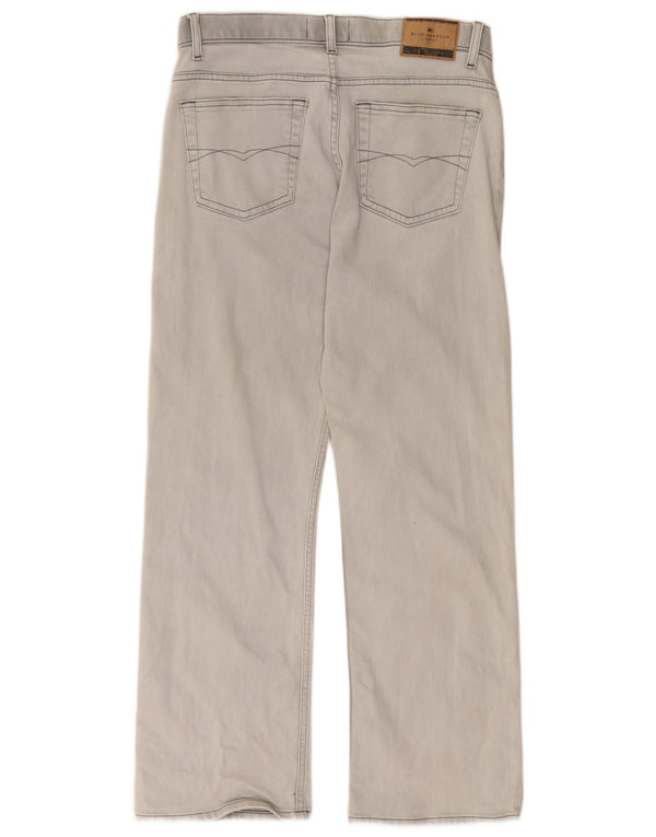 Calça jeans reta masculina Marks & Spencer Blue Harbor W34 L29 algodão cinza