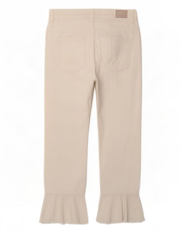Calça jeans feminina Zara EU 36 XS W26 L26 algodão branco