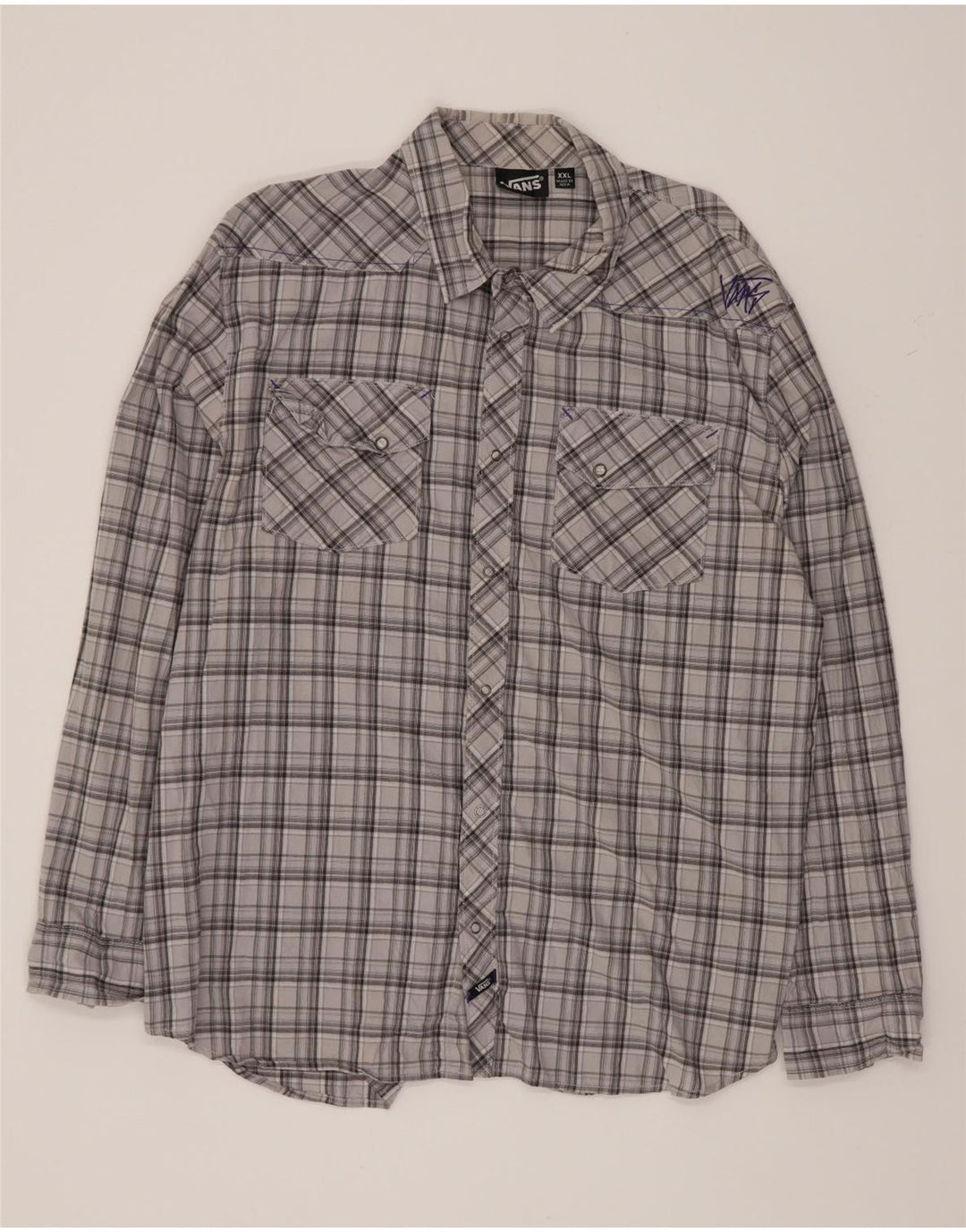 Camisa masculina Vans 2XL cinza xadrez algodão