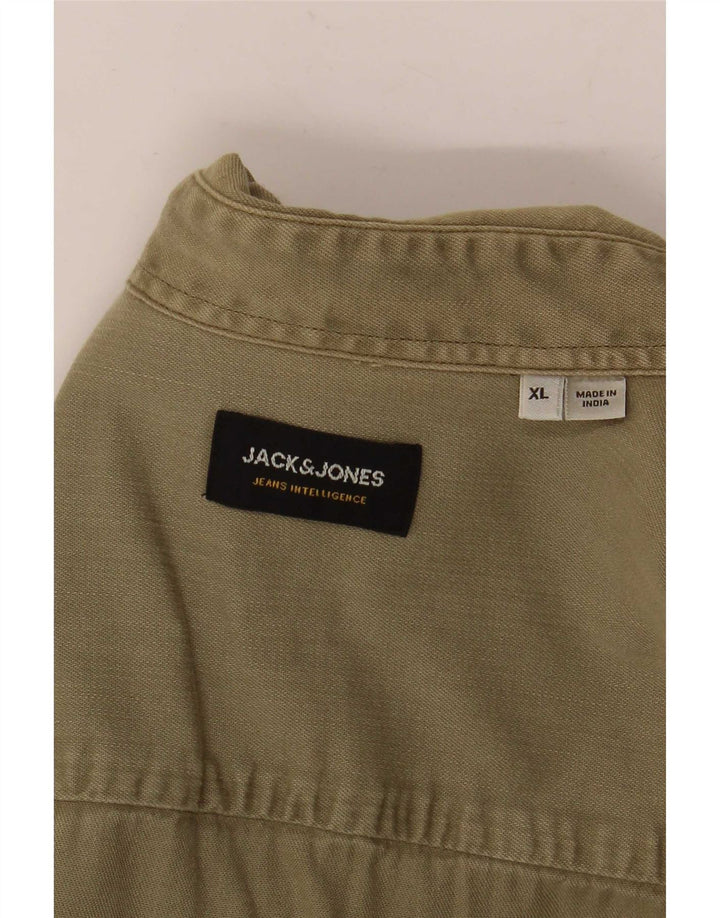 Camisa jeans masculina Jack & Jones XL cáqui