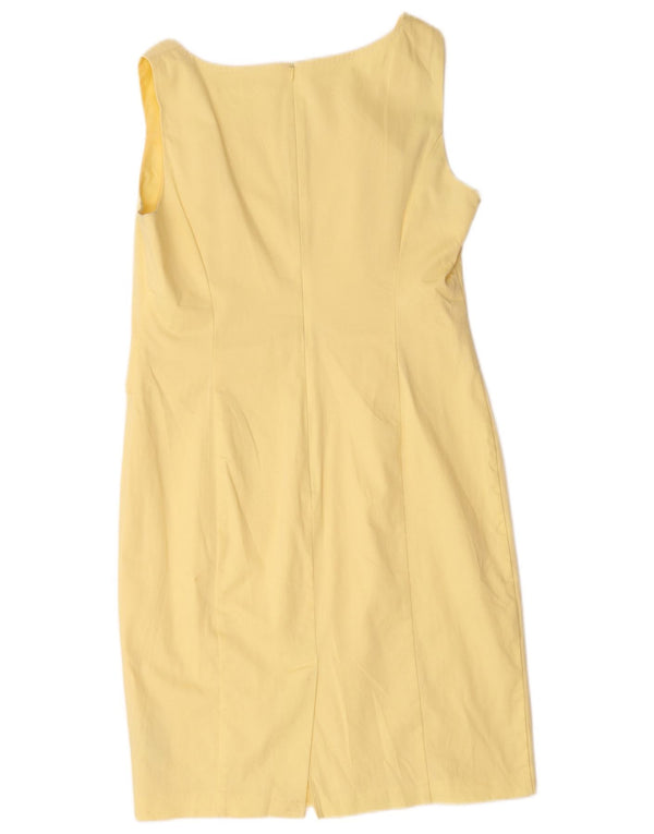 Vestido feminino Marks & Spencer com bainha sem mangas Reino Unido 14 grande algodão amarelo