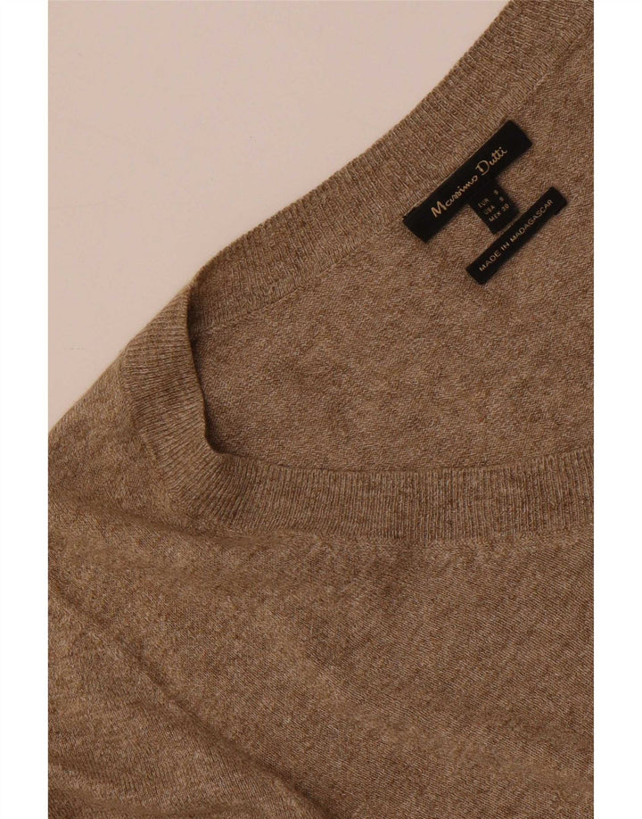Top feminino Massimo Dutti manga 3/4 Reino Unido 10 pequeno marrom