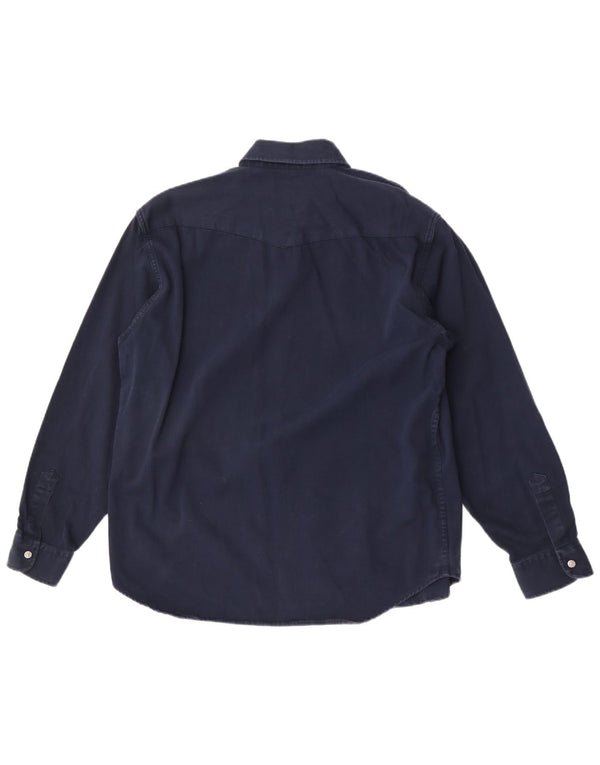 Camisa masculina Carrera grande algodão azul marinho