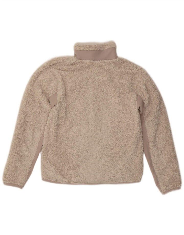 Jaqueta de lã oversized feminina NIKE UK 6 XS bege Colourblock poliéster