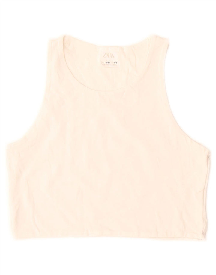 Top Zara Girls sem mangas 13-14 anos branco